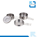 stainless Steel Outdoor Cooking Pot with Bowls for Camping